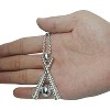 Stainless Steel Baseball Pendant Necklace - Hip Hop Style with Bat Cross & Rhinestones (Silver) - 3 of 4