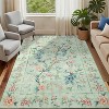 Washable Runner Rug – Floral Peacock Design, Non-Slip, Stain-Resistant Mat for Bedroom, Kitchen, Bathroom - 2 of 4