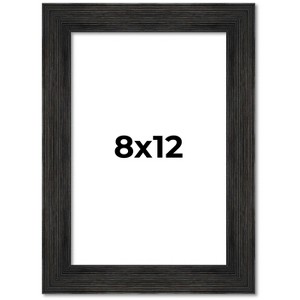 PosterPalooza | 8x12 Wide Barnwood Picture Frame, UV Acrylic, 6 Finishes - Grey, Brown, White, and Black - 1 of 4