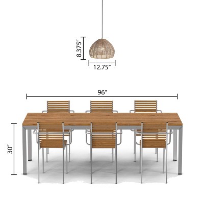 Gloriana 12.75" Woven Rattan Tulip-Shade Pendant Light in Brown