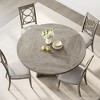 Round Dining Table, 47'' Farmhouse Kitchen Table for 4-6 People, Mid Century Wood Dinner Table with Wide Tabletop and Cross Base, Circle Dining Room - 3 of 4