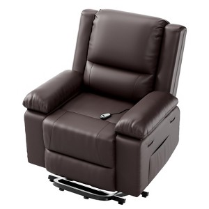 Power Lift Recliner Chair - Heat and Massage, Faux PU Electric Lift Recliner for Elderly & Mobility Impaired, Adjustable Back and Legs - 1 of 4