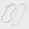 14K Gold Dipped Cubic Zirconia Initial Necklace Set 2pc - A New Day™ Gold - 2 of 3