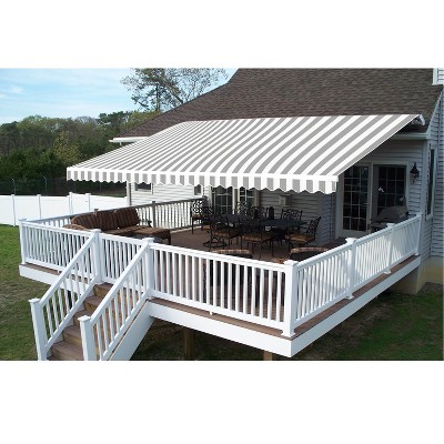 ALEKO 10 x 8 feet Retractable White Frame Home Patio Canopy Awning 10'x8'