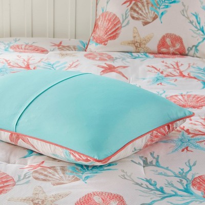 GDFStudio Guy 7 Piece Cotton Sateen Comforter Bedding Sets, Coral, Queen — фото 7