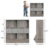 7-Cubby Large Kids Toy Storage Organizer, Children Wood Bookcase and Bookshelf, 3-Tier Toy Storage Cabinet with 3 Drawers for Hallway, Playroom - 3 of 4