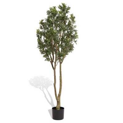 SKRAN Outdoor Artificial Tree,Simulated Green Plant Pot,Plastic Artificial Plant Tree Bonsai,Fake Tree for Outdoor Indoor Living Room Home Decoration.