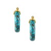 Designs By Gioelli 14K Gold Over Sterling Silver Turquoise Hoop Earrings - 3 of 3
