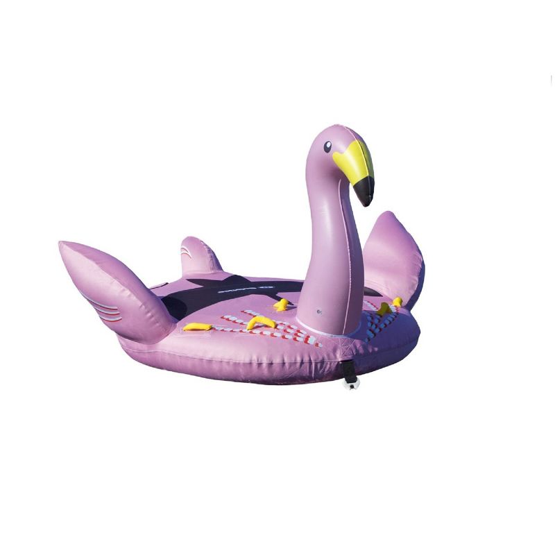 Swimline 82" Flamingo Towable 2-Person Inflatable Pool Float - Pink/Black, 1 of 5