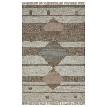 Handwoven Wool and Cotton Bohemian Braided Modern Geometric Indoor Area Rug by Blue Nile Mills