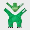 Dino with Pumpkin T-Rex Pail Dog and Cat Frontal Costume - Boots & Barkley™ Light Green - 3 of 3