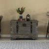 Vintiquewise Large Grey Storage Trunk Chest With Drawer Organizer and Handles for Easy Moving - 2 of 4