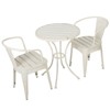 VisioGear Patio Bistro Sets, 3 Pieces Patio Dining Sets with Metal Table Top for Backyard or Poolside, White, 24.25"*24.25"*30" - 4 of 4