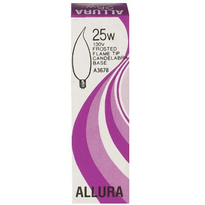 Satco - ALLURA - Chandelier - Incandescent Bulb - E12 (Candelabra) - Soft White - 25 W - CA9 - 1 Pack - Case of 25
