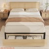 Rattan Bed Frame King/Queen/Full Size w/ 2 Storage Drawers, Boho Platform Bed w/ Natural Rattan Headboard, Wood Slats Support - 3 of 4