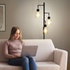 TiramisuBest 67 Inch 3 Light Tree Floor Lamp Foot Switch Cage Shades Industrial Modern Living Room Bedroom Corner, Black, 17.76"*17.76"*66.93" - 4 of 4