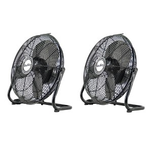 Air King 12" 1/25 HP 3-Speed Industrial Open Motor Pivoting Floor Fan (2 Pack) - 1 of 4