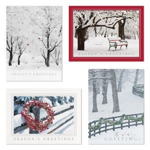 Masterpiece Studios Foil 12-Count Boxed Assorted Holiday Cards, 3 each of 4 Different Designs, Wonderland, 6.25" x 4.62" - 1 of 1