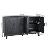 Modern Decorative Buffet Cabinet with Solid Wood Legs, Accent Sideboard Storage Cabinet for Living Room, Dining Room, or Entryway–The Pop Home - 4 of 4