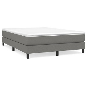 vidaXL Full Fabric Box Spring Bed Frame in Dark Gray - 53.9"x74.8" - Easy Assembly - Modern Style - Compatible with Full Mattress Size - 1 of 4