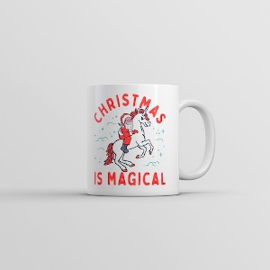 Crazy Dog T-Shirts Christmas Is Magical Mug Funny Santa Claus Fantasy Unicorn Novelty Cup-11oz - 1 of 4
