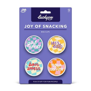 Fred & Friends 4pk Luckyoo Joy of Snacking Bag Clips - 1 of 2