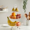 Juvale Large White Fruit Basket for Kitchen Counter, Metal 3 Tiered Fruit Stand for Countertop, Fresh Produce, Fruits, 18 In - 2 of 4