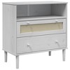 vidaXL Sideboard SENJA Rattan Look White 31.5 in.x15.7 in.x31.5 in. Solid Wood Pine - 2 of 4
