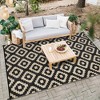 Outdoor Rug Waterproof Plastic Straw Rug Reversible Rug for Patios Decks Porch Camper Balcony Backyard - 3 of 4