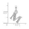 Black Bow Jewelry The Chloe Mini Diamond Accent Initial M Pendant in 14k White Gold - 4 of 4