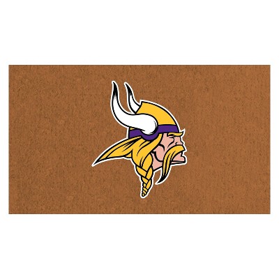 EvergreenNFLMinnesota Vikings Logo Natural Coir 28 x 16 Inches Indoor Outdoor Doormat
