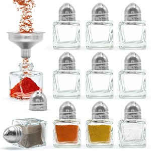 Small Salt and Pepper Shakers, Pack of 24 Bulk Salt and Pepper Shakers with Funnel Tool, Clear Glass Mini Salt and Pepper Shakers Set, 0.5 oz - 1 of 4
