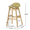 GDFStudio Tenley Mid-Century Modern Upholstered 30.5 Inch Barstools with Rubberwood Legs (Set of 2) - 3 of 4
