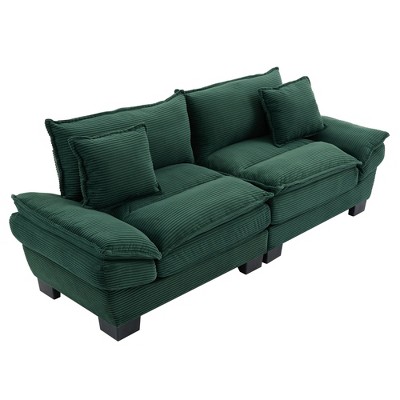 NicBex 84 Inch Corduroy Couch Loveseat Sofa with 2 Pillows for Living Room,Small Space,Office,Apartment