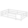 CAVINAS Twin/Full Size Montessori Bed Frame with High Fence,Modern Floor Bed for Kids Room,Bedroom - 4 of 4
