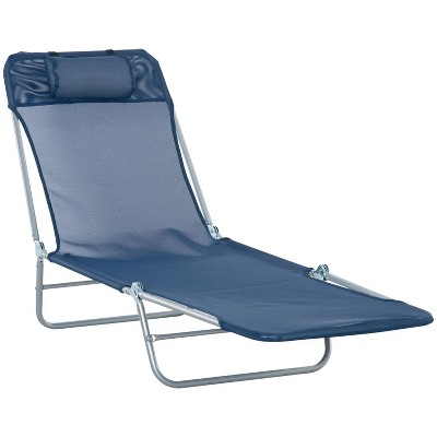 71.75'' Folding Chaise Lounge Pool Chair, Patio Sun Tanning Chair, Outdoor Lounge Chair with 6-Position Reclining Back