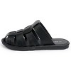 Alpine Swiss Marlin Mens Fisherman Sandals Vegan Leather Dressy Summer Slides Anti Slip Water Resistant Flat Beach Shoes Black 11 - 3 of 4