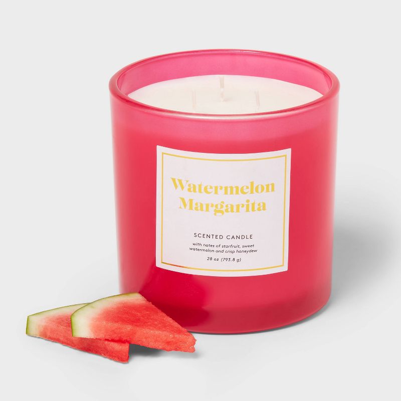 3-Wick 28oz Glass Jar Watermelon Margarita Candle - Opalhouse&#8482;, 4 of 6