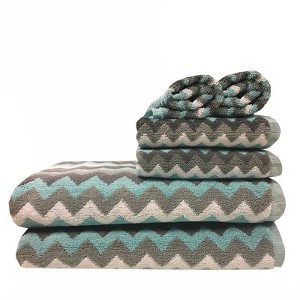 Espalma 6-Piece Zig Zag  100% Cotton Bath Towel Set - 1 of 3