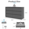 Resenkos Storage Dresser Furniture Unit, 6 Drawer Tall Standing Organizer for Bedroom, Closet - Grey Gray - 2 of 4