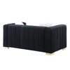Channel-Tufted Velvet Loveseat with Chesterfield Design - 3 of 4
