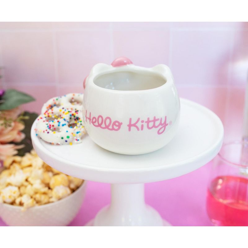 Silver Buffalo Sanrio Hello Kitty Pink Bow Sculpted Ceramic Mini Mug | Holds 3 Ounces, 5 of 10
