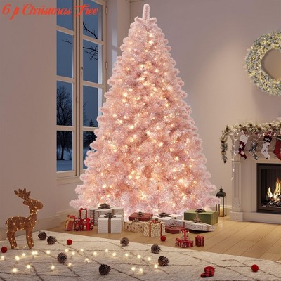 Halloween 6 ft/7.5 ft Christmas Tree, Artificial Pencil Christmas Tree with Sturdy Metal Stand & Realistic Branch Tips