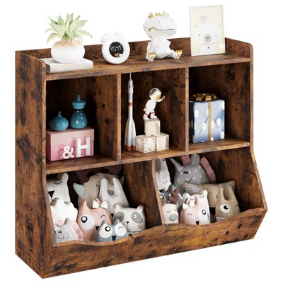 Five Compartment Toy Storage Organizer and Bookshelf Versatile Kids' Storage Solution for Playroom, Bedroom, or Living Area