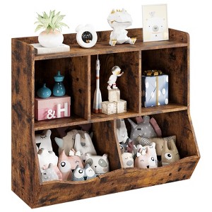 Five Compartment Toy Storage Organizer and Bookshelf Versatile Kids' Storage Solution for Playroom, Bedroom, or Living Area - 1 of 4