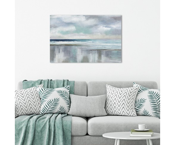 30"x40" Cyan Sunrise By Nan Art On Canvas - Fine Art Canvas