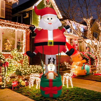 Costway 8 Ft Inflatable Santa Claus & Reindeer Giant Hot Air Balloon ...