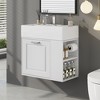 Akoasm 21.8 in. W Sink Bathroom Vanity Cabinet with One Drawer, Adjustable Shelf and Toilet Paper Holder-White - 4 of 4