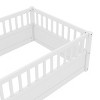 TopComfy Beds Twin Floor Bed Frame with Fence Wooden children  floor bed Wood Kids Floor Beds Frame for Bedroom, White, 78.94"*13.78"*6.5" - 3 of 4