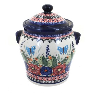 Blue Rose Polish Pottery 1100 Zaklady Large Canister - 1 of 1